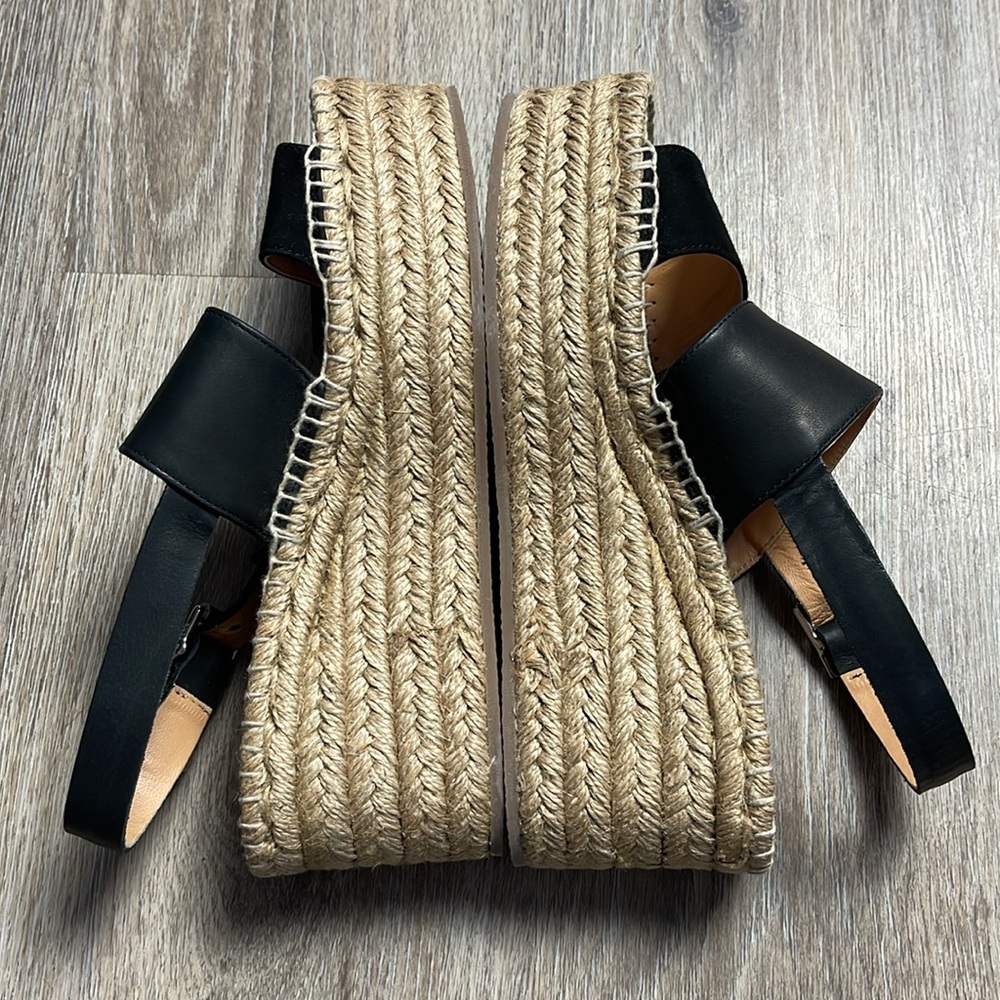 Rag & Bone Edie Black Espadrille Wedge Sandals Size 6.5 - Picture 12 of 15